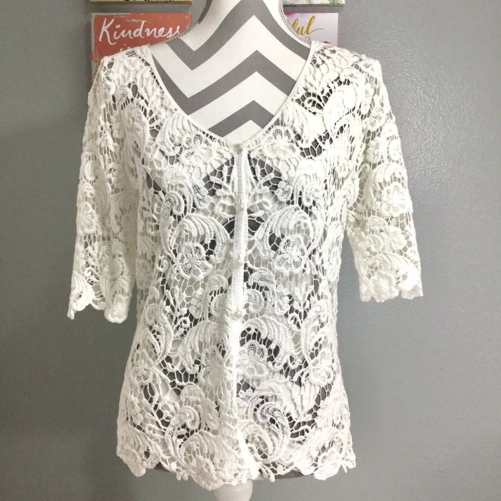 Crocheted button cover up